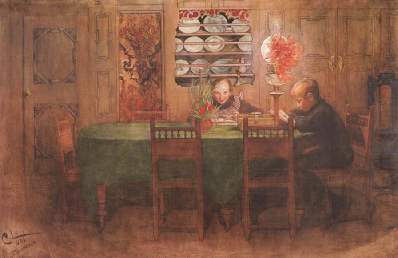Carl Larsson Homework oil painting picture